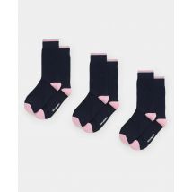Navy Pink Three Pack Socks