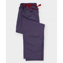 Navy Red Check Cotton Lounge Pants