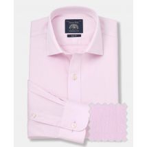 Pink Cotton Twill Slim Fit Non-Iron Shirt - Single Cuff