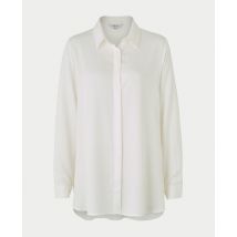 Women's Off White Viscose Twill Boyfriend Fit Shirt