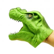 Kids Silicone Dinosaur Hand Puppet Gloves Story Telling Dinosaur Viper Snake Toy, Green Tyrannosaurus Rex