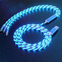 1.2m Luminous Car Streamer Data Cable Line for iOS Android Type-C, Blue