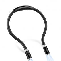 LED Neck Book Light Hands-Free Rechargeable USB Reading Lamp, Black