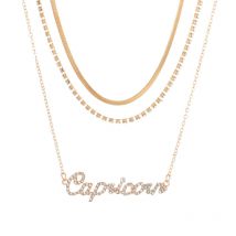 Layered Diamond Necklace Snake Bone for Woman Jewelry Aries Pendant Choker Necklaces, Capricorn