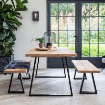 Armstrong Dining Table - 150cm Medium Oak Square  - Funky Chunky Furniture