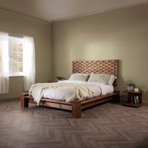 Chunky Solid Pine Wooden Bed Frame, Low Profile Style in Double, King Or Super King Size - The Haltwhistle Mix and Match Bed - Funky Chunky Furniture