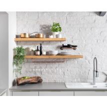 12x2 Rustic Floating Shelf (29x5cm) - 100cm Teak  - Funky Chunky Furniture