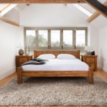 Coleridge Headboard Bed Frame - Small Double Walnut  - Funky Chunky Furniture