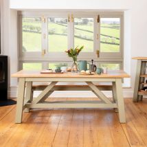 Langley Oak Dining Table - Paw Print  - Funky Chunky Furniture