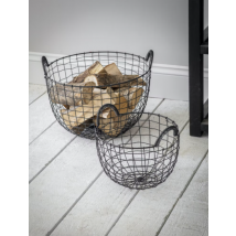 Small Wire Log Basket  - Funky Chunky Furniture