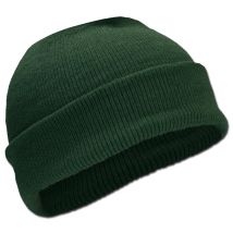 Bonnet en tricot roulé en Maille fine Polyacrylique oliv - Default Title