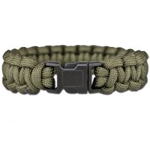 Bracelet de survie en corde de parachute - Olive / S