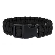 Bracelet de survie en corde de parachute large - Noir / M