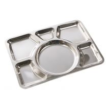 Plateau Repas Acier Inoxydable avec 6 Compartiments - Default Title