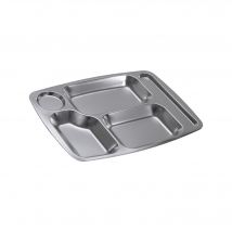 Plateau repas acier inoxydable 5 compartiments - Default Title