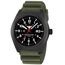 Montre Inceptor Black Steel Bracelet caoutchouc - Olive
