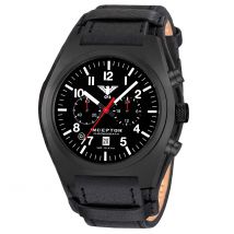 Montre Inceptor Black Steel Chronograph Bracelet cuir G-Pad - Default Title