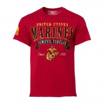 T-Shirt USMC Arched Semper Fi scarlet - S