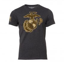 T-Shirt USMC EGA Distressed heather black - Noir / XL