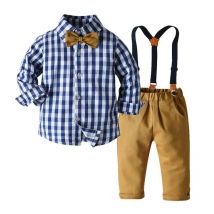 Summer Spring Baby Boys 2 Pieces Cotton Suspenders Pants Suit, 120cm