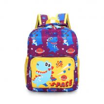 Children Cartoon Dinosaur Print Backpack School Satchel Travel Bag, Purple