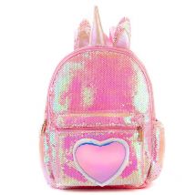 Dazzling Unicorn Backpack Sequin Cute Satchel Kids Children Travel Bookbag, Pink