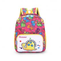 Children Cartoon Dinosaur Print Backpack School Satchel Travel Bag, Pink