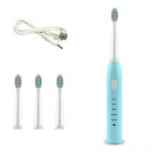 Electric Toothbrush Rechargeable Waterproof Sonic Toothbrush 5 Modes, Blue