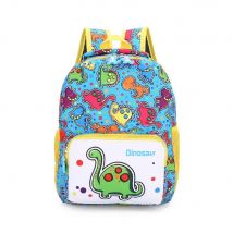Children Cartoon Dinosaur Print Backpack School Satchel Travel Bag, Light Blue