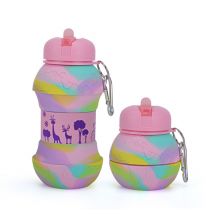 Kids Water Bottles Collapsible Water Bottle Silicone Travel Bottles Gift for Children, Type 1