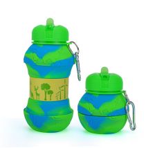 Kids Water Bottles Collapsible Water Bottle Silicone Travel Bottles Gift for Children, Type 2