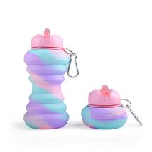 Kids Water Bottles Collapsible Water Bottle Silicone Travel Bottles Gift for Children, Type 4