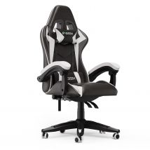 Gaming Chair Ergonomic Computer Desk Chair with Headrest Lumbar Support, Black
