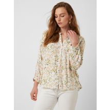 Spring Ditsy Round-Neck Blouse Tea Combo