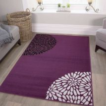 Purple and Black Modern Rug - Milan - 120cm x 170cm