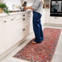 Washable Red Kazak Style Runner - Rudd - Everyday - 60cm x 240cm Runner