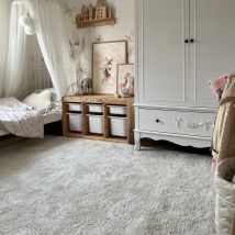 Premium Cream Shaggy Rug - Lace - Amore - 120cm x 170cm
