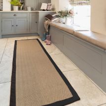 Black Border Jute Runner Rug - Juliette Black - Juliette - 70cm x 240cm Runner
