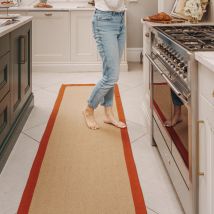 Terracotta Border Jute Runner Rug - Juliette Rust - Juliette - 70cm x 240cm Runner