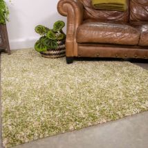 Mottled Mossy Fern Green Shaggy Rug - Murano - 80cm x 150cm