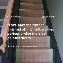 Green Jute Border Stair Carpet Runner - Juliette Green - Juliette -