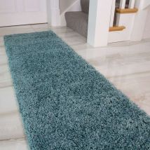 Duck Egg Shaggy Runner Rug - Vancouver - 60cm x 230cm Runner