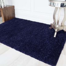 Navy Blue Shaggy Area Rug - Vancouver - 80cm x 160cm