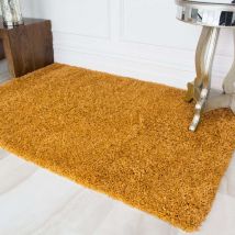 Soft Yellow Ochre Shaggy Rug - Vancouver - 80cm x 150cm