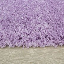 Violet Round Circle Shaggy Rug - Vancouver - 135cm x 135cm Circle