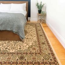 Traditional Cream Bordered Rug - Jasmine - 120cm x 170cm
