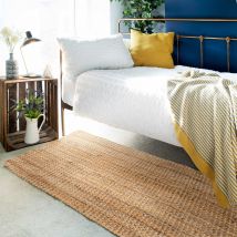 Rustic Jute Sisal Brown Natural Runner Rug - Jute - 70cm x 240cm