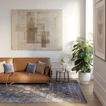 Blue Floral Tapestry Area Rug - Shira - Fionna - 120cm x 170cm