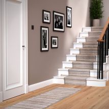 Beige Linear Bordered Runner Rug - Ikaro - 60cm x 240cm Runner
