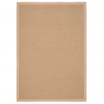 Beige Cotton Border Natural Jute Area Rug - Juliette - 80cm x 150cm